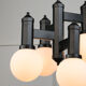 Vintage Geometric Black and Opaline Glass Ceiling Lamp