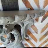 Grey patinated wood wall shelf