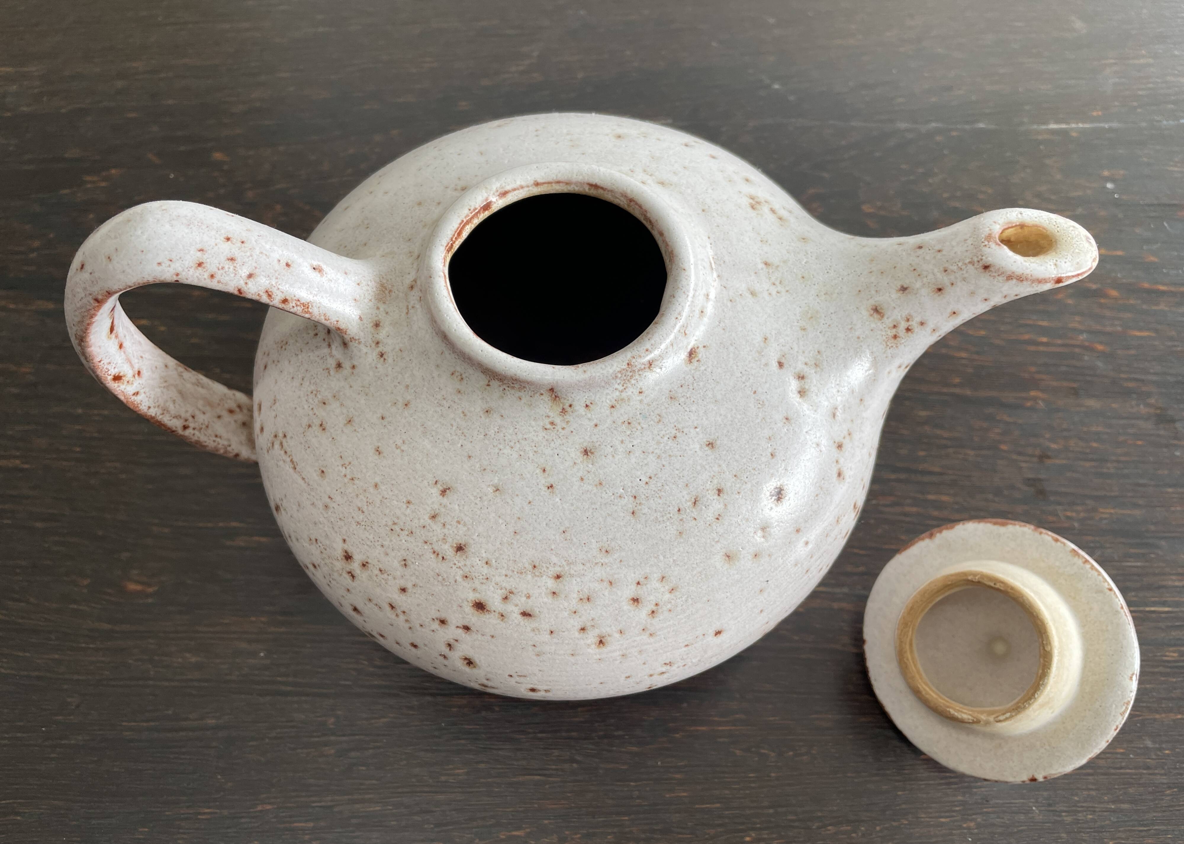Ceramic teapot, handmade, pyrite stoneware.
