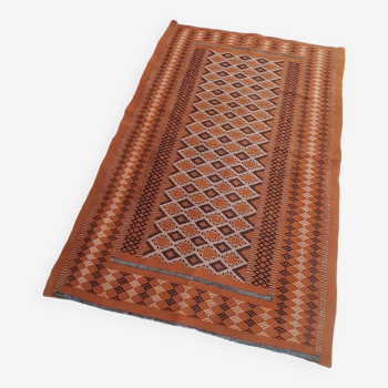 Tunisian antique brown mergoum rug hand-woven in pure wool 191 x 290 cm