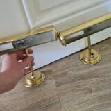 Old pair of gilded brass wall sconces / night lights from the 70s