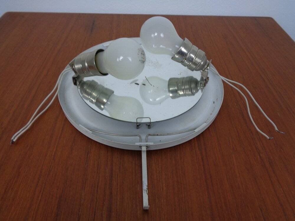 Large Bauhaus Opal Glass Ceiling Lamp by Zeiss Ikon, 1930s