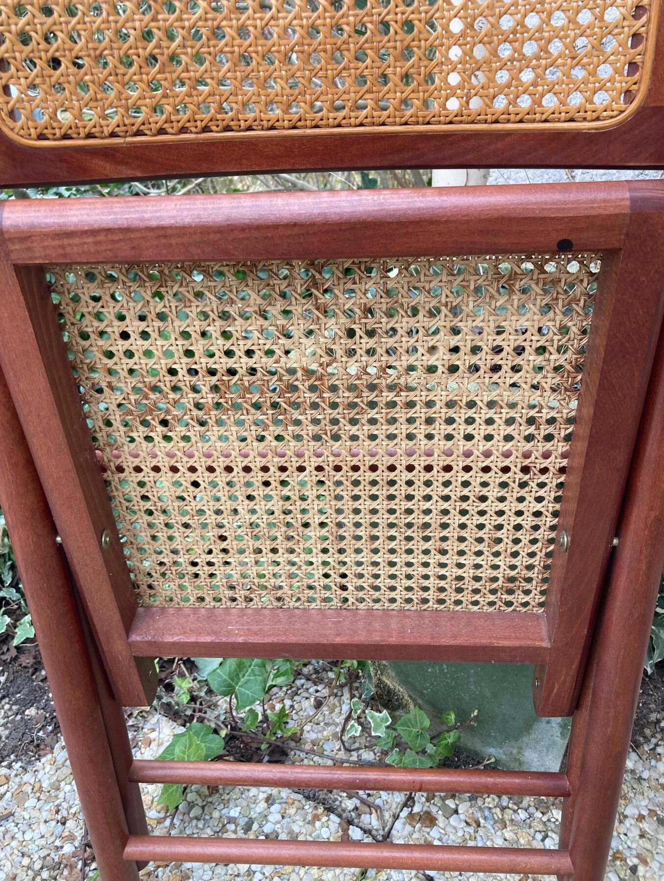 Pair of Italian folding chairs in vintage canning