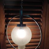 Chandelier suspension support metal chrome deco frosted globe