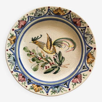 Assiette en céramique à décor d’oiseau