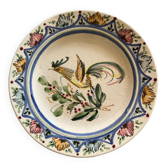 Ceramic plate with bird decoration