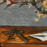 Still life painting with flowers and keys, 1973
