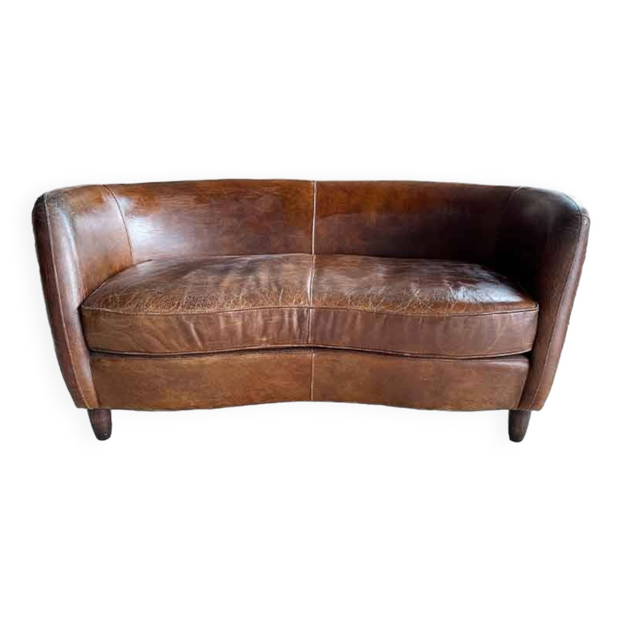 Brown leather sofa