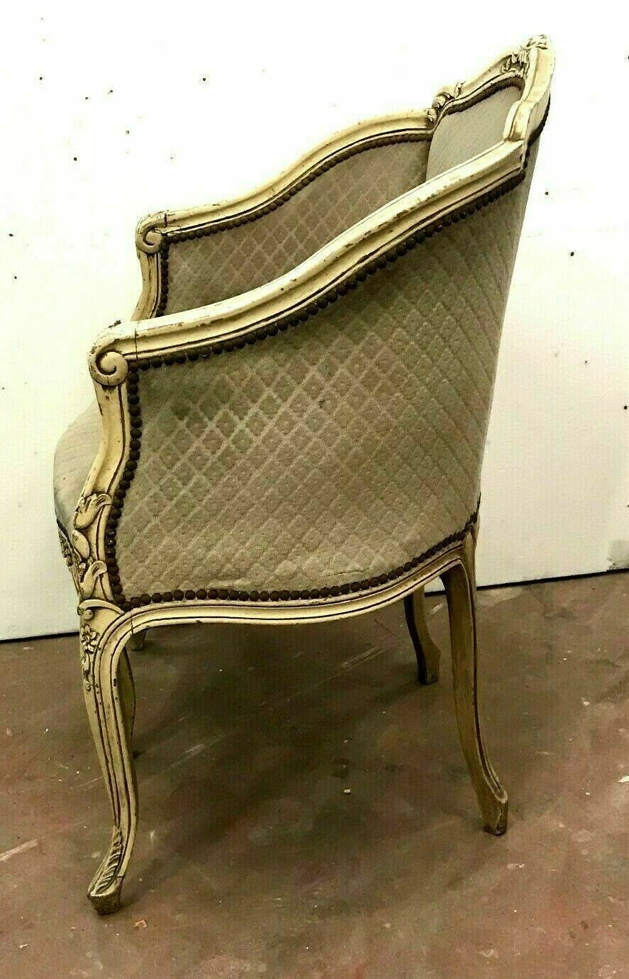 Pair of Louis XV style armchairs in 20th century patinated beech