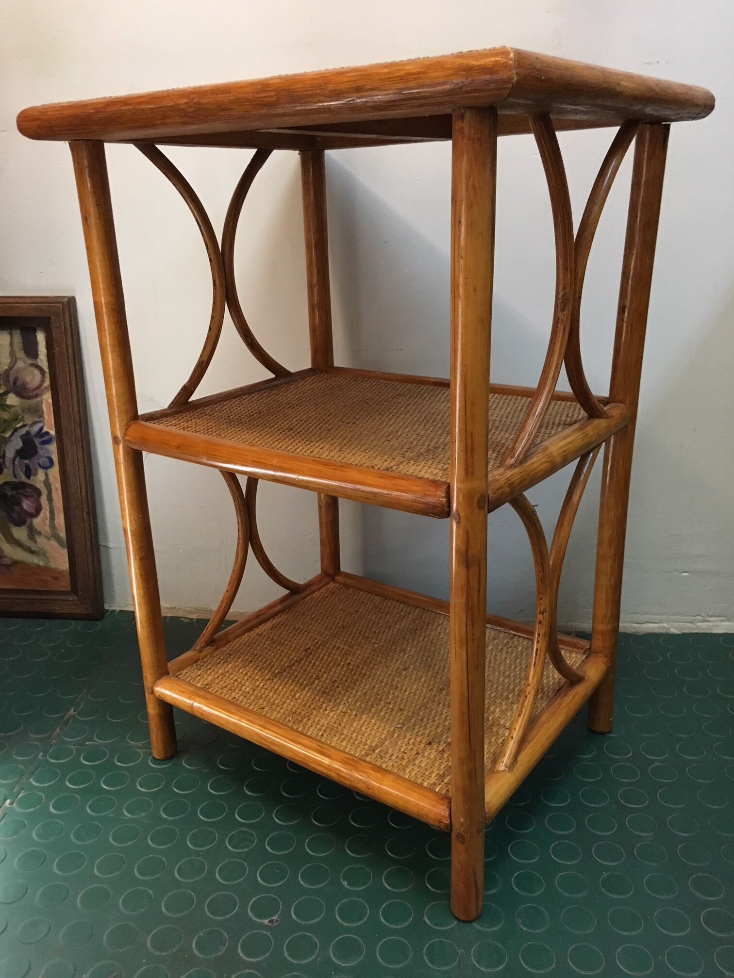 SHELF in RATTAN and WICKER 80s