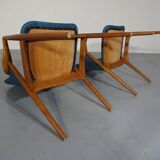 Set of Danish Beech Armchairs, 1960s