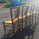 Série de 4 chaises de bistrot paillées
