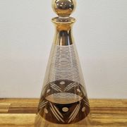 Carafe verre style art déco décor or