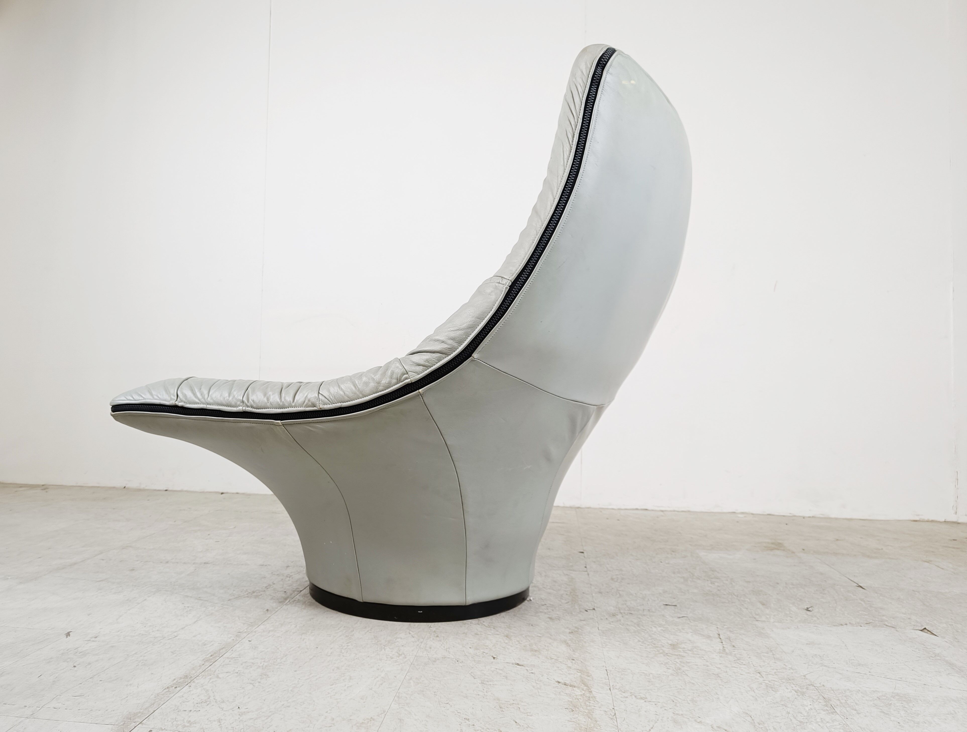 Vintage leather lounge chair by Gerard van den Berg, 1970s