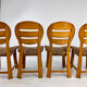 Set of 4 vintage modernist oak dining chairs, 1960s