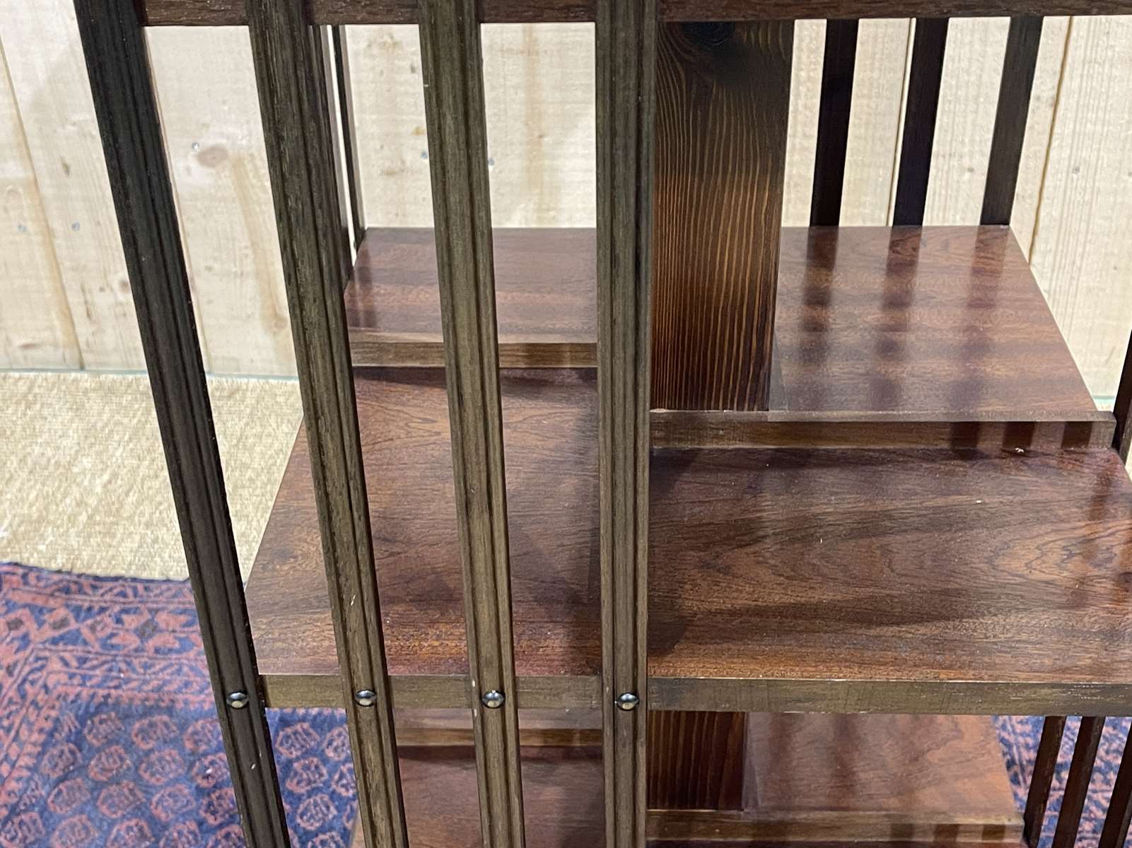 Mahogany revolving bookcase from the 1950s