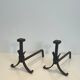 Pair of modernist wrought iron fire dogs