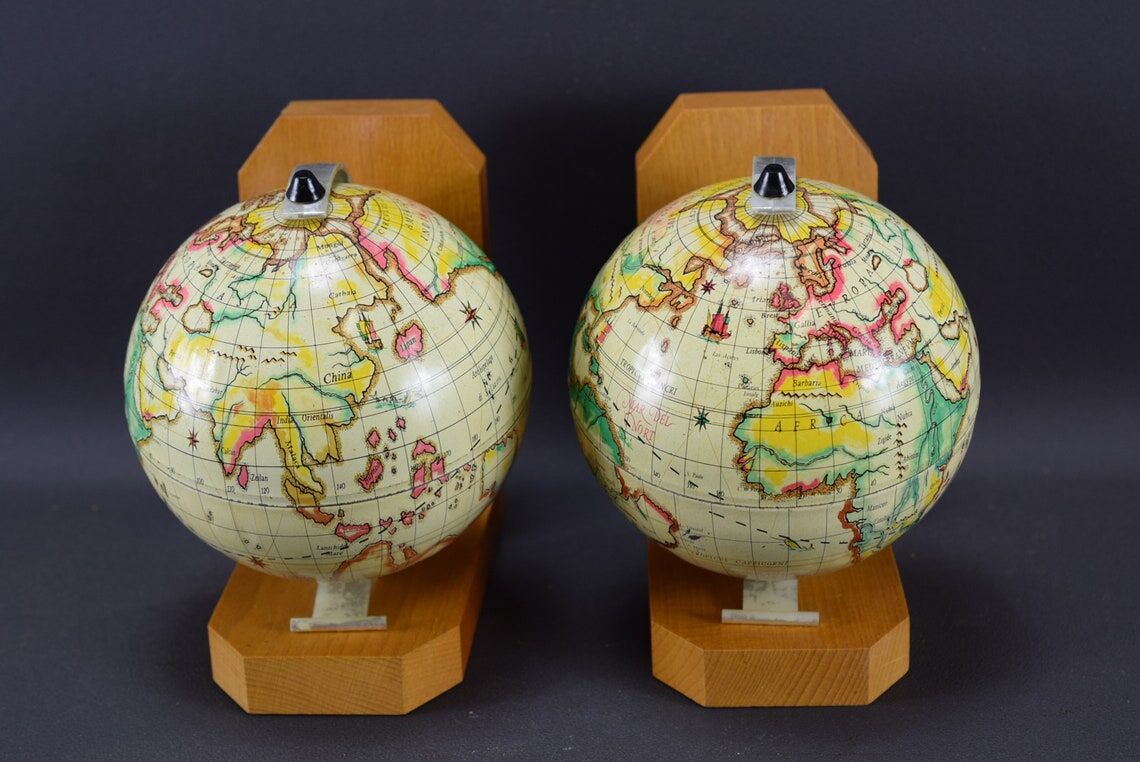 Greenhouse book vintage globes world map toys mont blanc