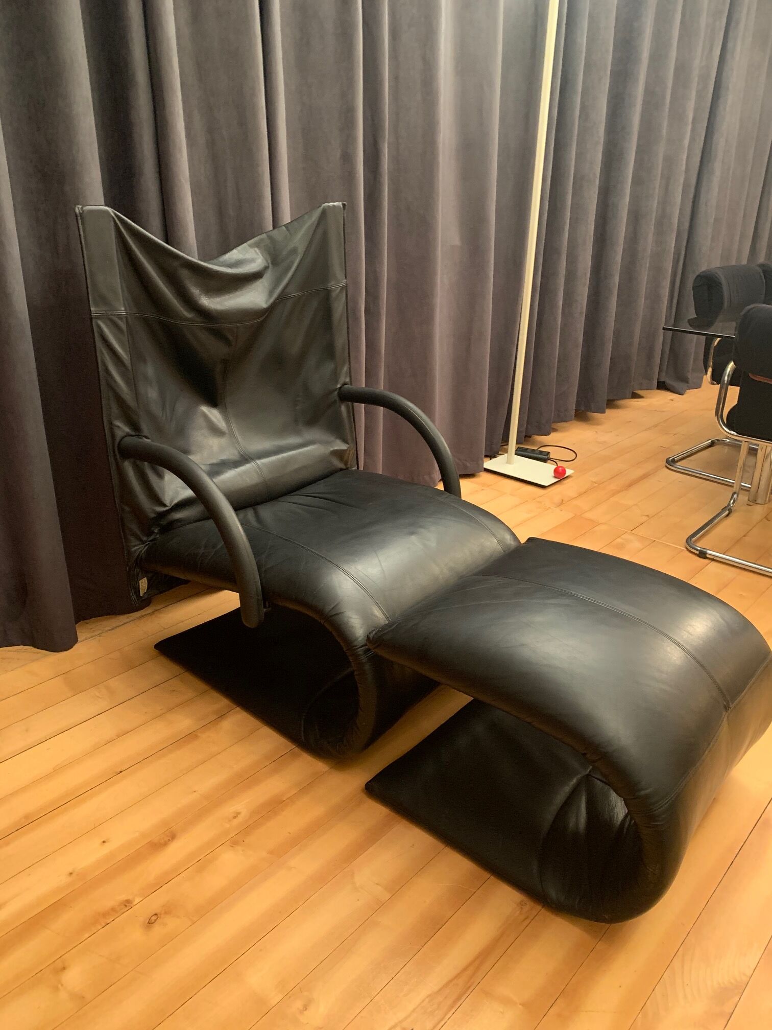 Zen armchair with footstool designed by claude brisson, ligne roset, france, 1980s