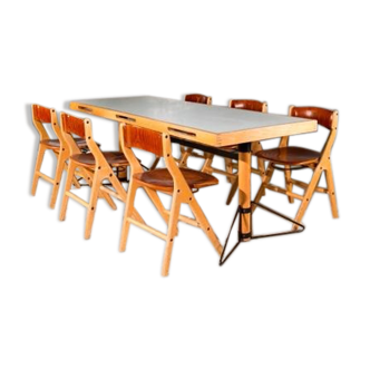 Marc Held table and 6 chairs 1983