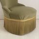 Small green velvet tub chair