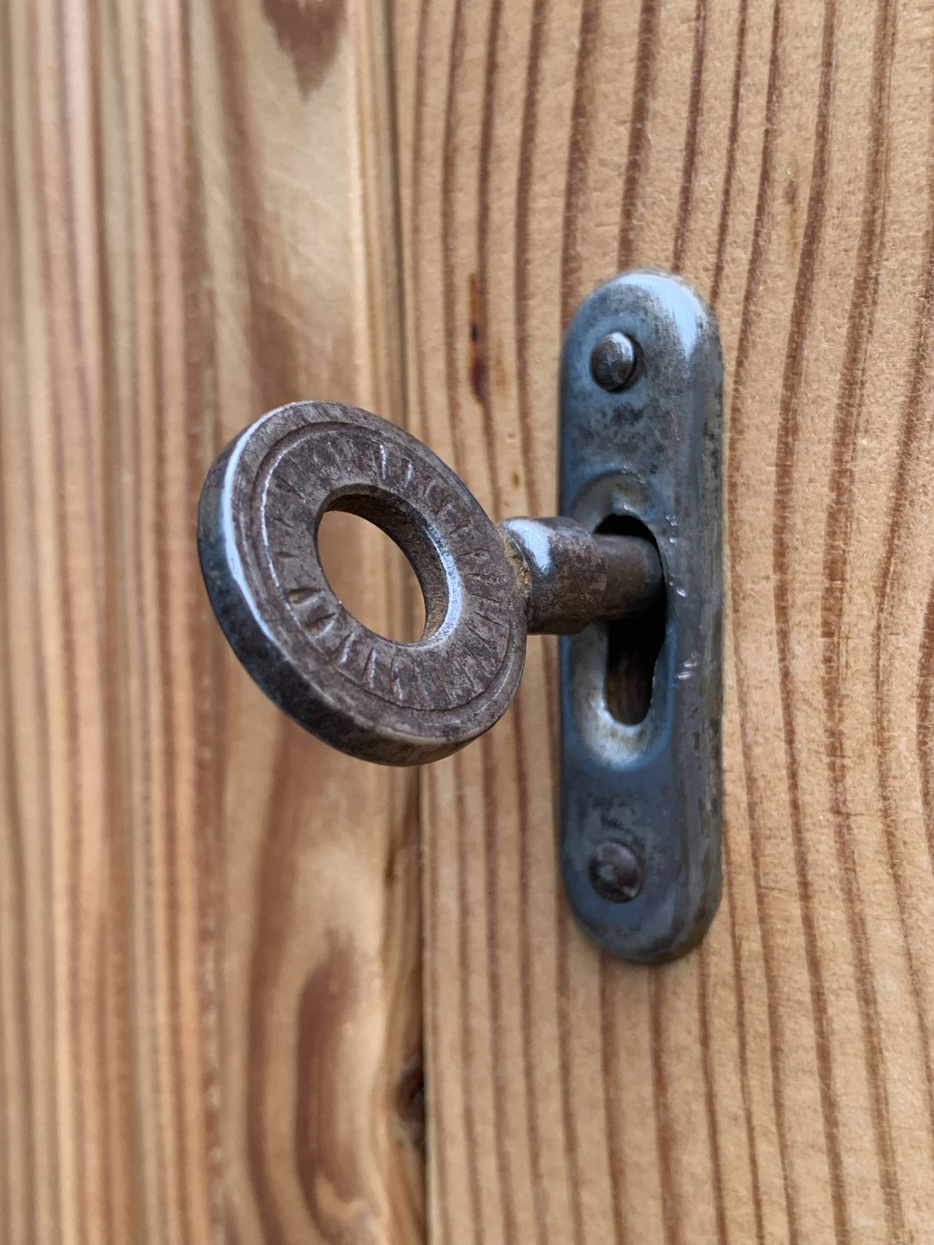 Parisian bonnet wardrobe, raw wood, 1950s