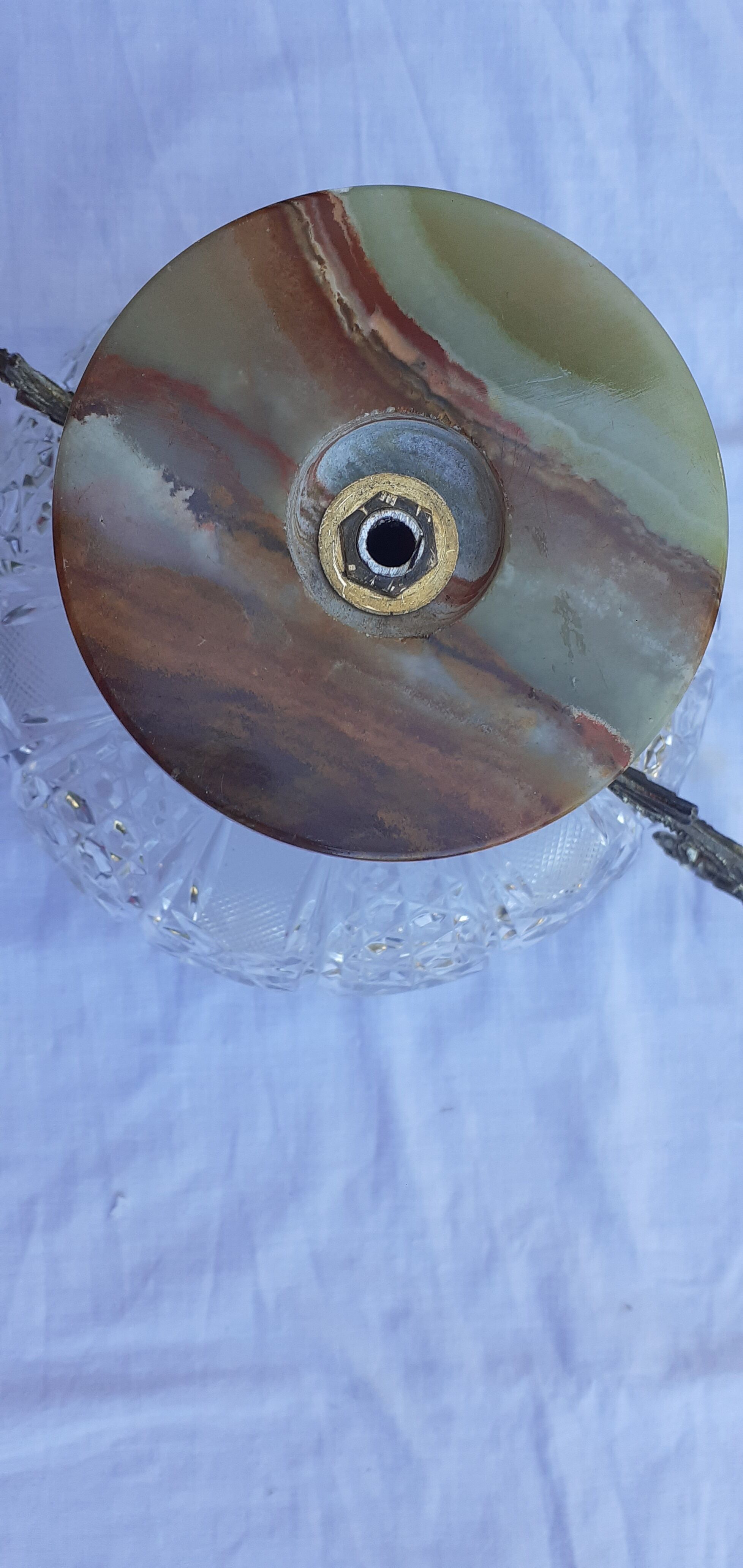 Crystal cup and silver metal