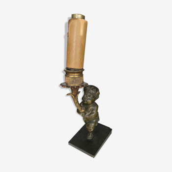Candle holder 19th century bronze putti/angelot