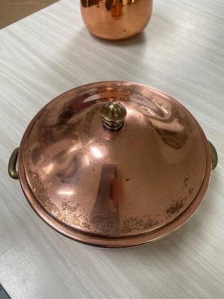 Antique solid tin-plated copper set – French manufacture – Gaillard