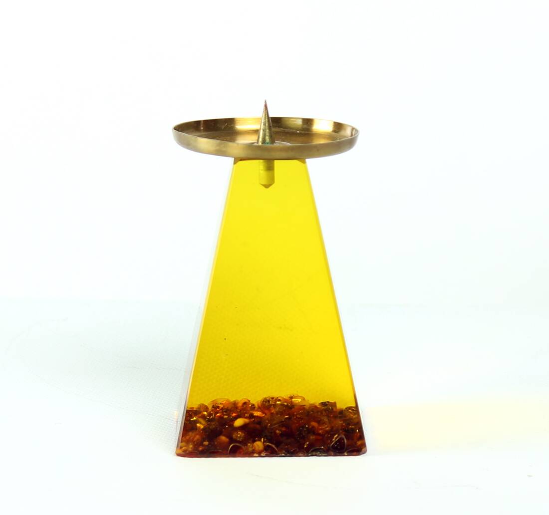 Bougeoir vintage en résine, Tchécoslovaquie, années 1960