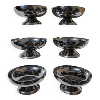 6 vintage ice cream cups