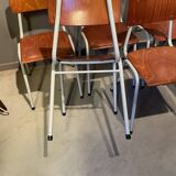 Series of eight obo school chairs from the 70s