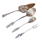 Antique Swedish Sterling Silver Hors d'Oeuvre and Dessert Serving Set, 1949