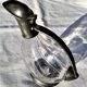Old duck shaped decanter in crystal and tin