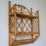 Rattan wall shelf