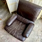 Brown leather armchair
