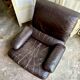 Fauteuil en cuir marron