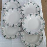 Set of 6 Art Deco plates in Lunéville porcelain model SUCCAO
