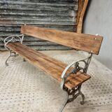 Old garden bench, park bench cast iron with hardwood 170 cm