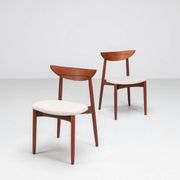 Harry Ostergaard set of eight dining chairs in teak Randers Denmark 1960