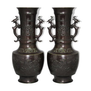 paire de vases en bronze