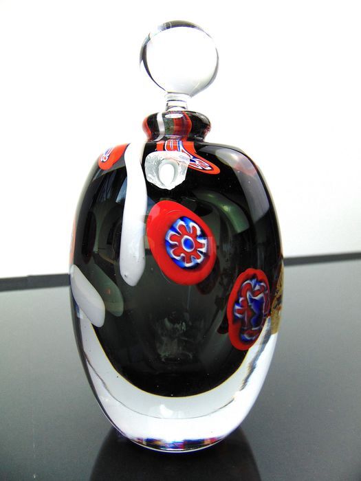 Maxence Parot - Unique Opaline and Gold Color Transparency Bottle - Glass