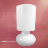 IKEA Lykta vintage mushroom lamp in blown white glass – 90s design table lamp