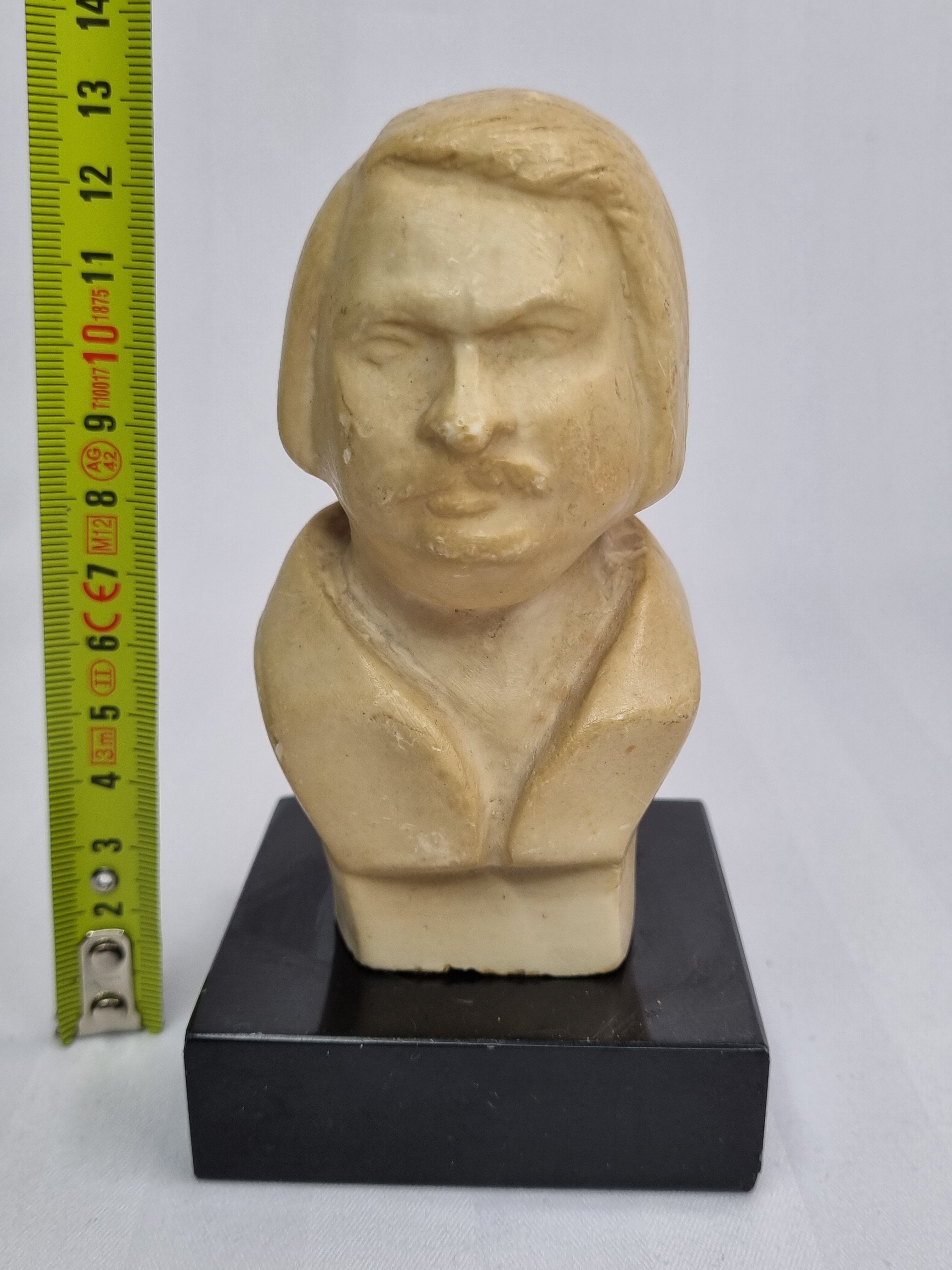 Buste en plâtre d'Honoré de Balzac, 13 cm