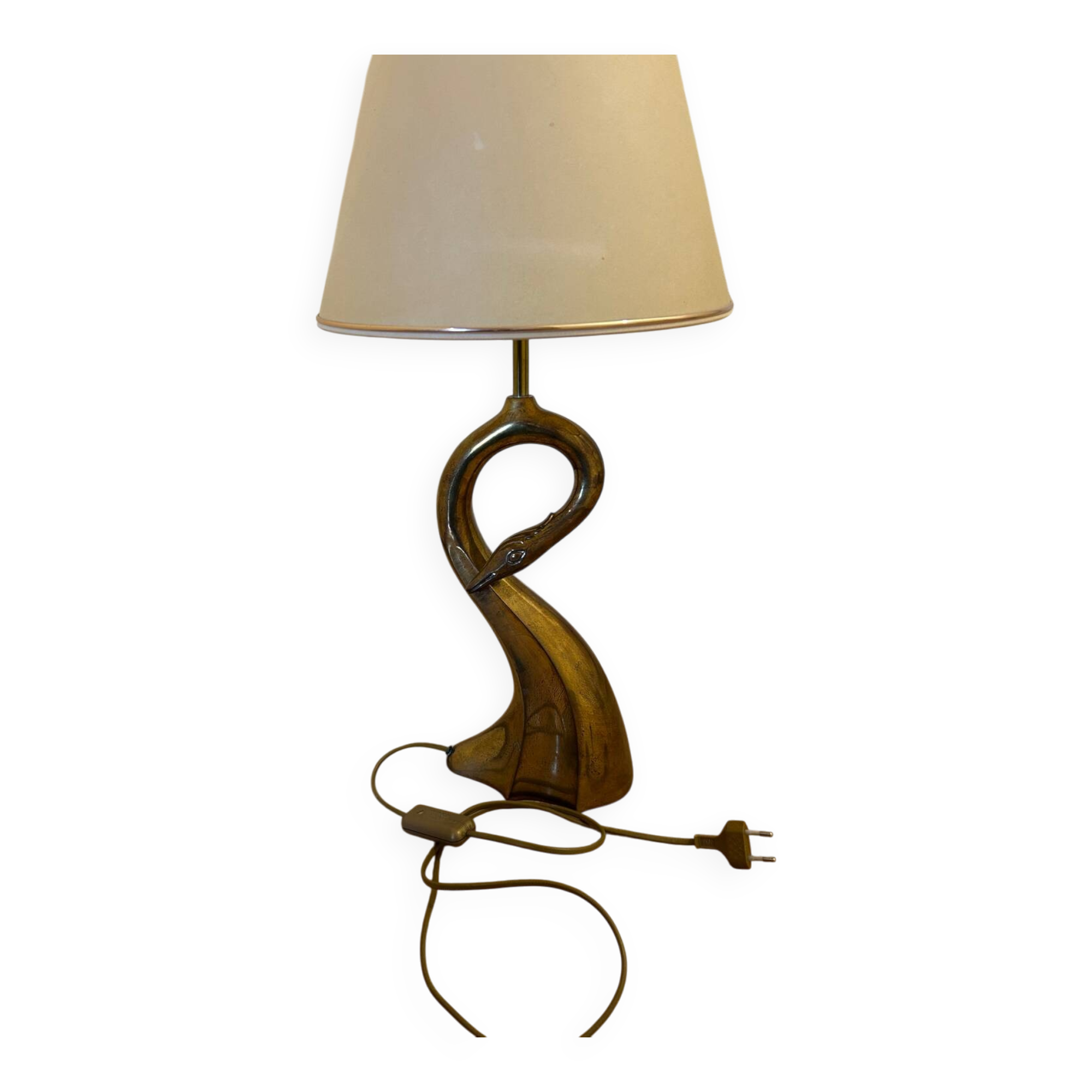 Lampe de table, sculpture cygne, par Regina, Italie 1970