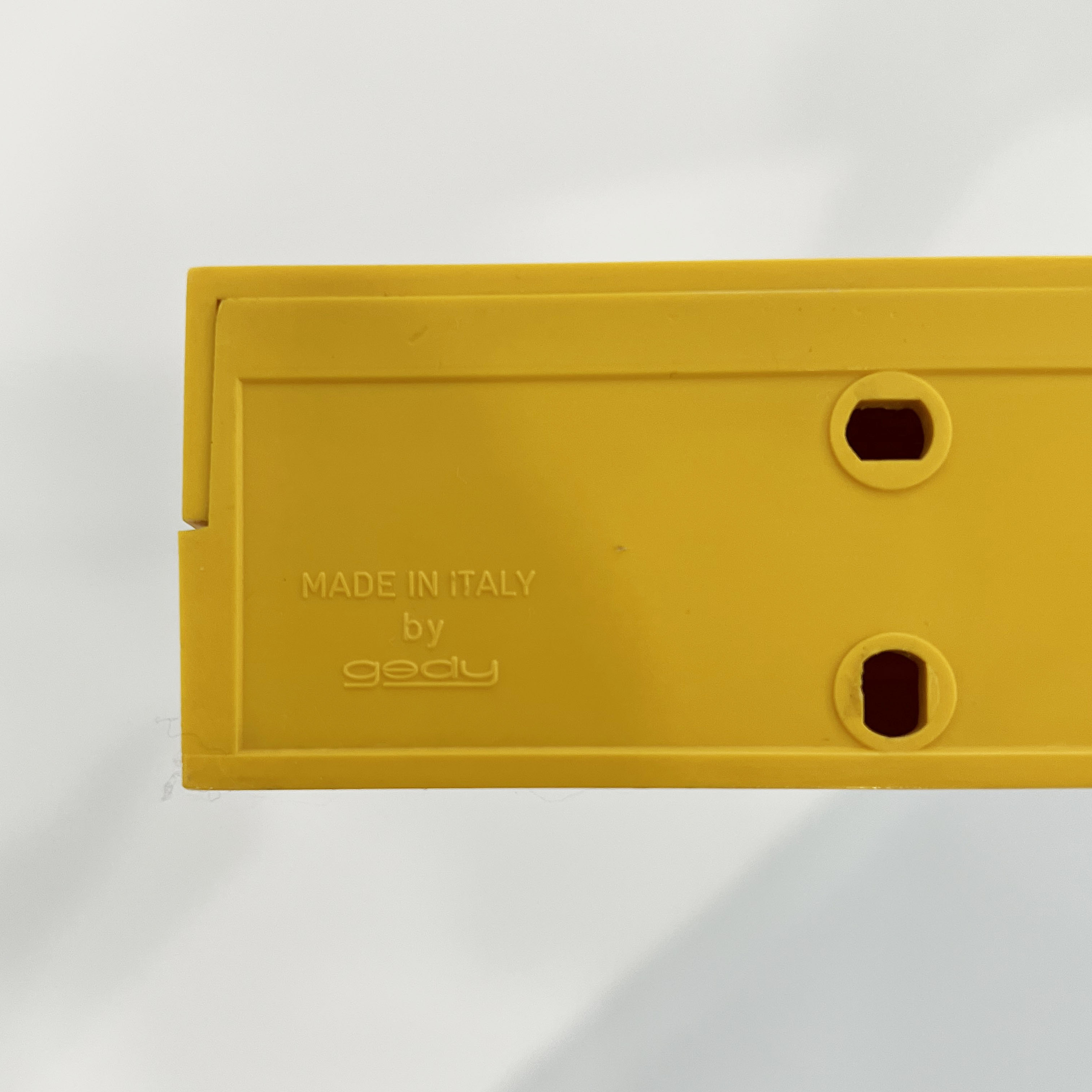 Pair of yellow wall shelves by Gedy, 1970s