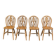 4 Windsor Wheelback English chairs in solid curved wood interior's
