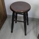 Old turned wooden bistro stool – dark brown patina