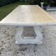 Patinated solid wood dining table, provencal castle