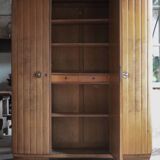 Art Deco wooden wardrobe with mirror